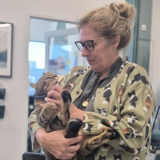 Dr. Teresa Cook with Cat